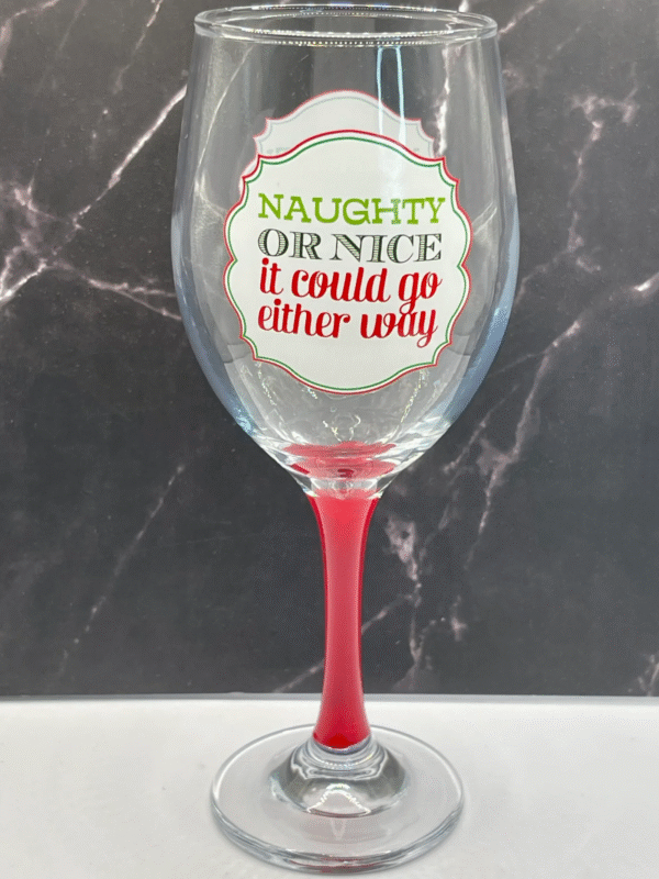 Make spirits bright with the Naughty Nice Either Way Wine Glass.  It’s the perfect #cupofmood and the  perfect addition to your holiday collection!