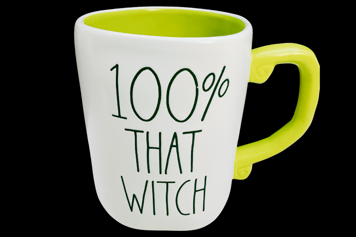 Rae Dunn 100% That Witch Mug top view