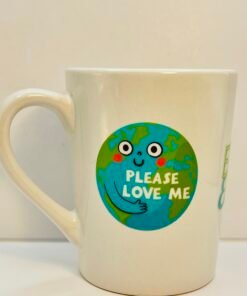please love me earth mug front view cartoon planet