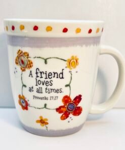 a friend loves at all times mug front view floral design