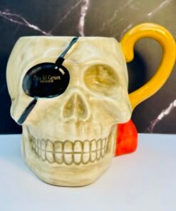 pirate skull stein mug front view
