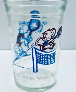 Welch’s Tom and Jerry tennis jelly jar glass back view
