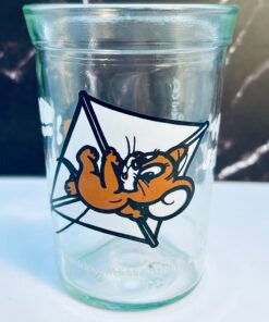 Tom and Jerry kite jelly jar glass front view
