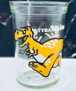 Tyrannosaurus Rex jelly jar glass front view