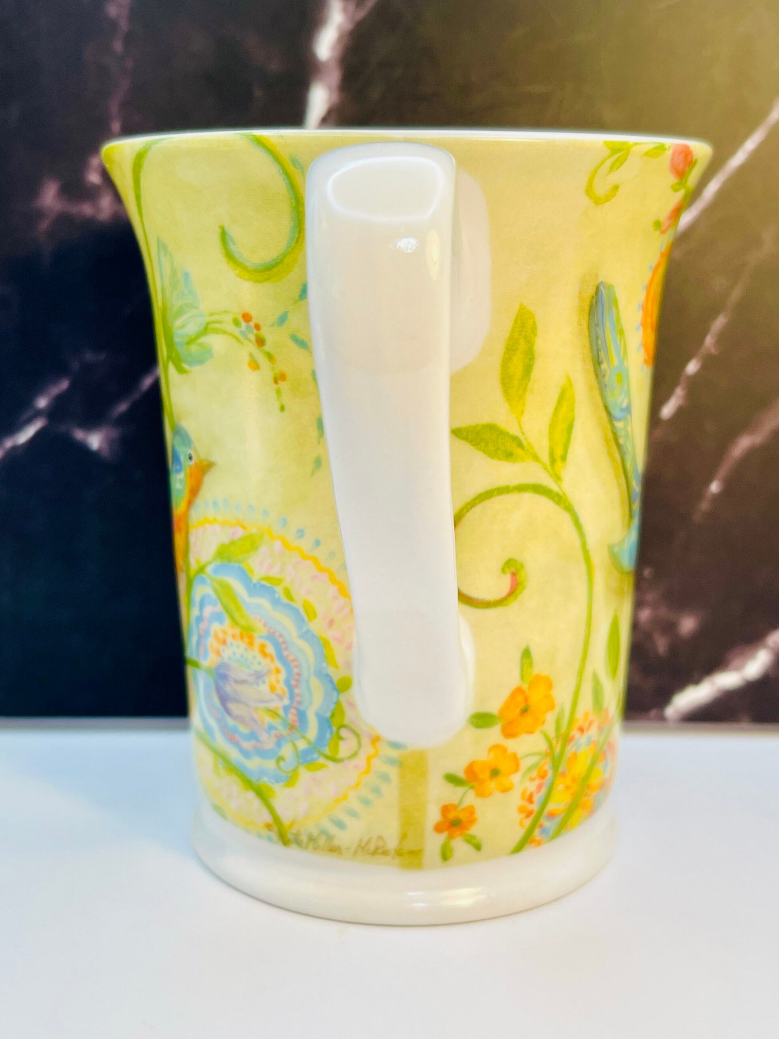 Inspire Peace Floral Kate McRostie Mug handle side