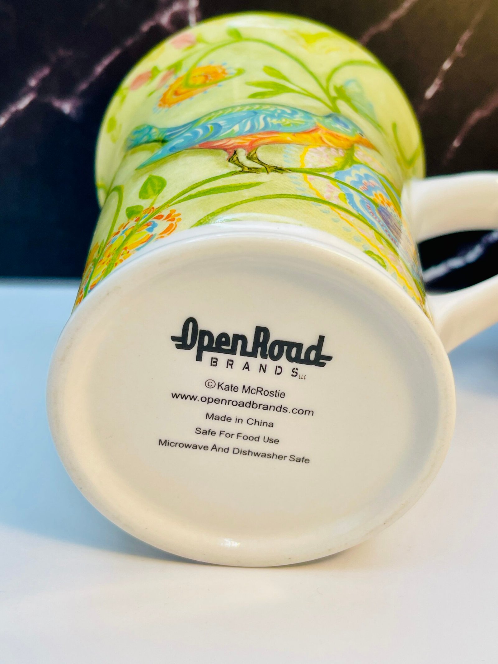 Inspire Peace Floral Kate McRostie Mug bottom view