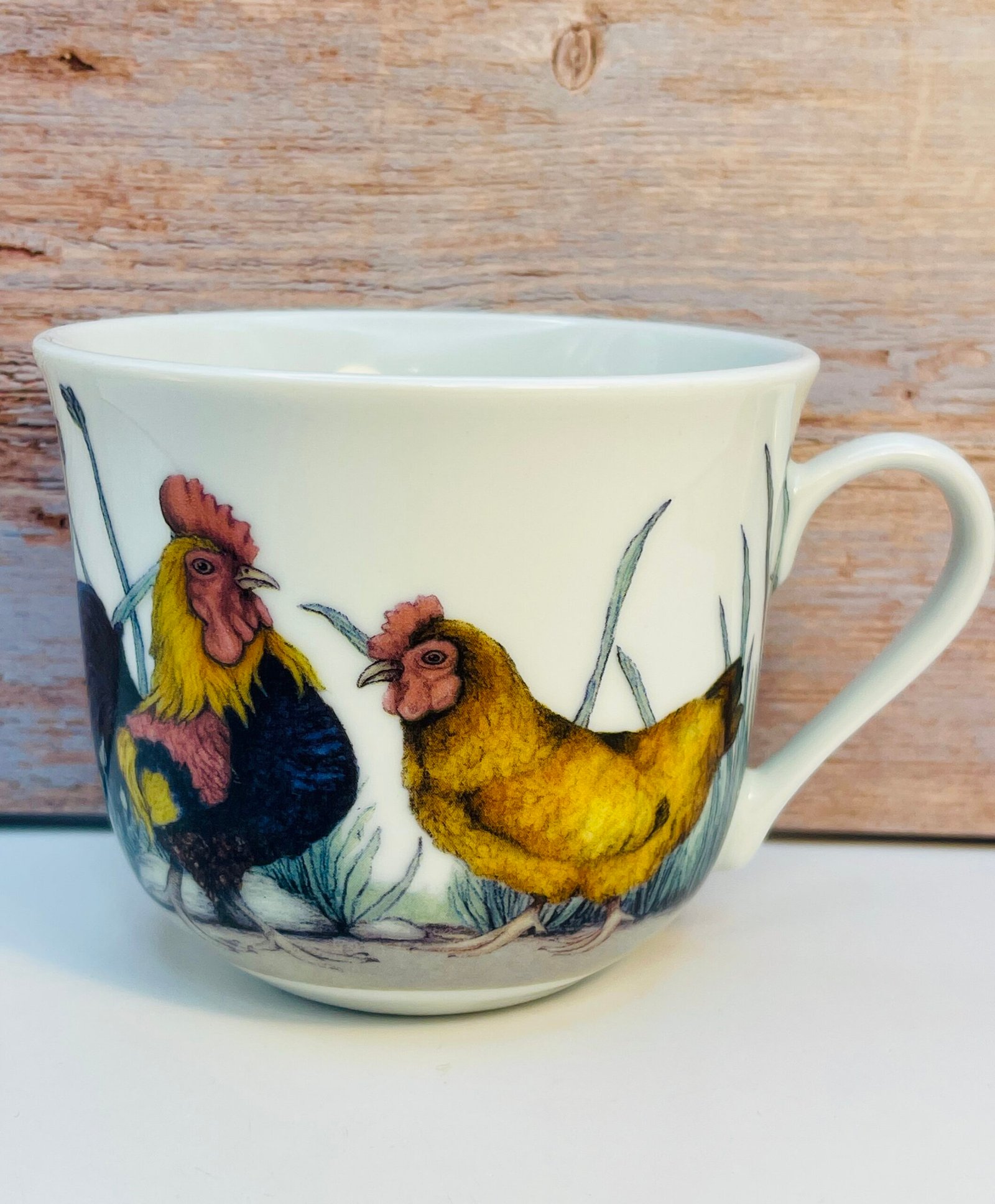Kent Pottery Rooster and Hen Mug front view