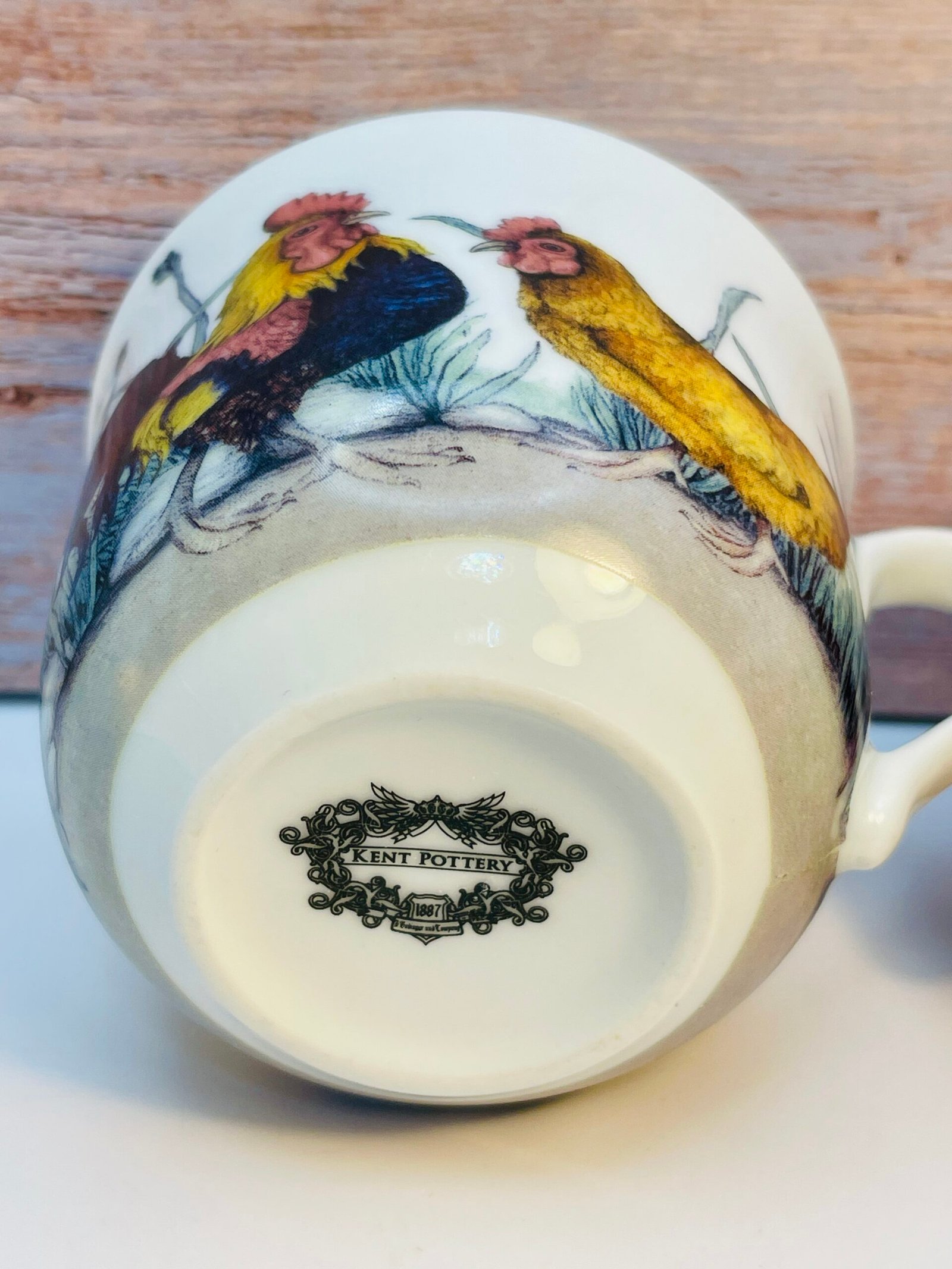 Kent Pottery Rooster Hen Mug bottom view