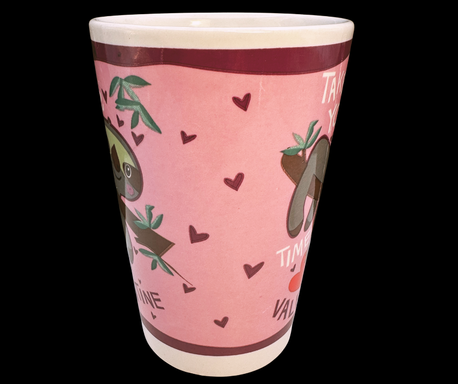 Take Your Time Valentine Sloth Latte Mug side middle view