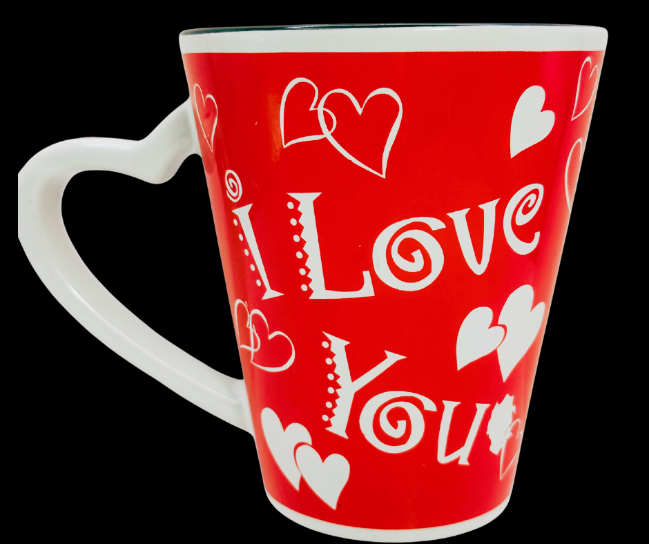 I Love You Heart Valentine Mug back view
