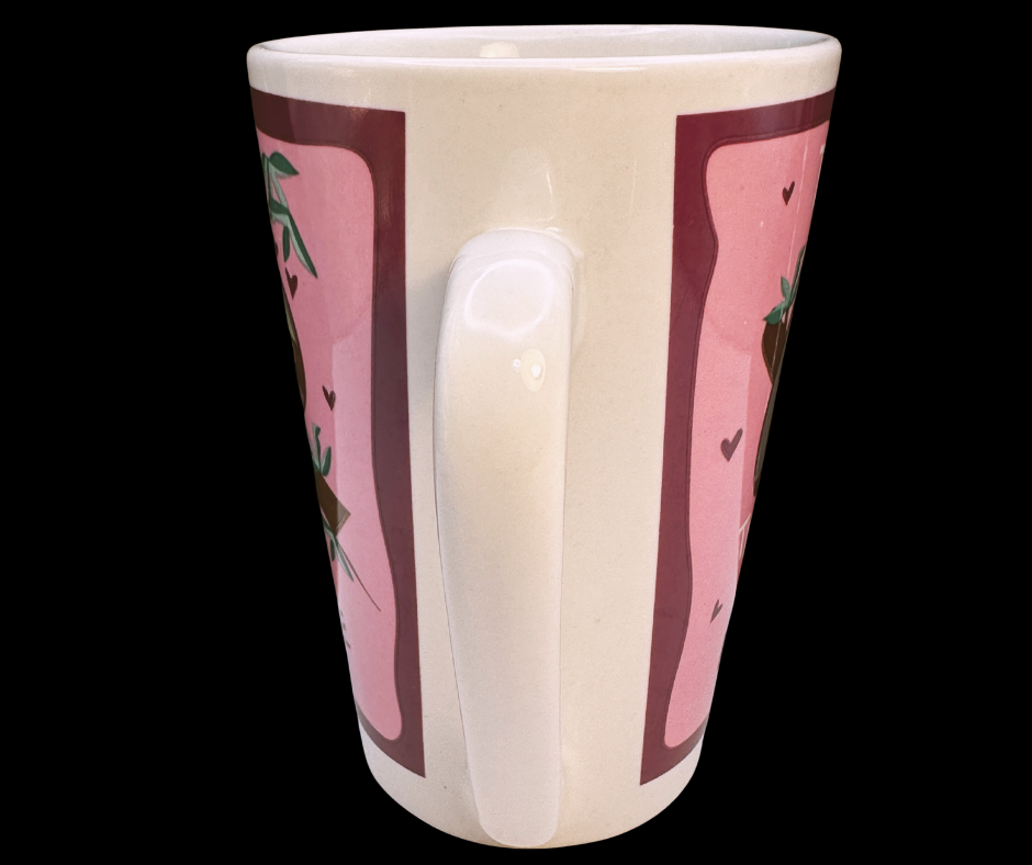 Take Your Time Valentine Sloth Latte Mug handle side view