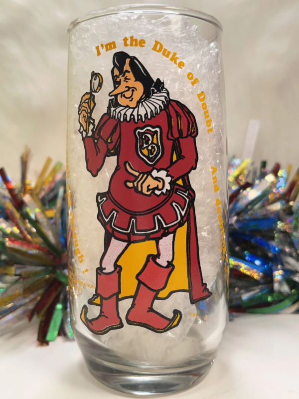 Vintage 1979 Burger King Duke of Doubt Collector’s Series Drinking Glass