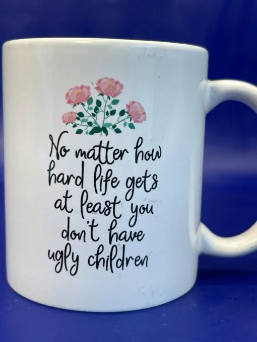 Meet your new favorite conversation starter, the Hard Life Ugly Children Mug! It’s the perfect #cupofmood sure to bring a smile to your face.