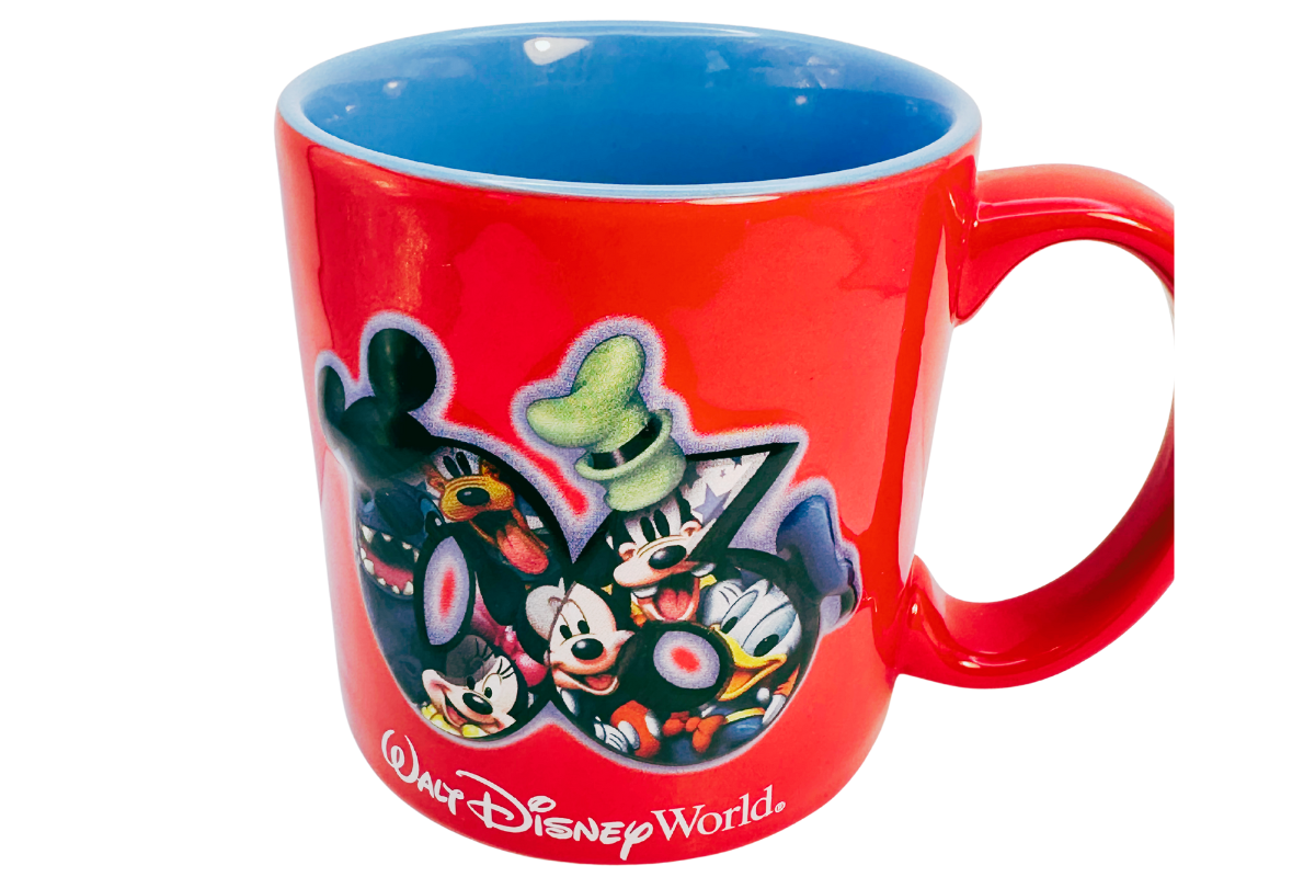 Top view of Walt Disney World 2006 mug blue interior