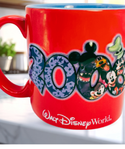Walt Disney World 2006 3D embossed mug in kitchen setting
