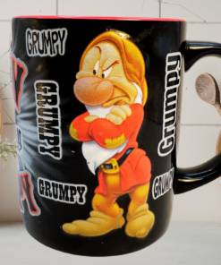Disney Grumpy 3D Embossed Mug on kitchen counter coffee setup