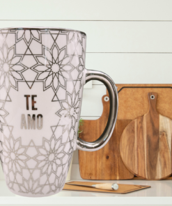 Te Amo Geometric Latte Mug cozy kitchen scene