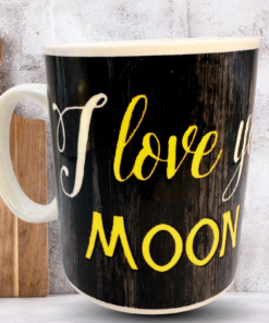 Love You To The Moon Mug cozy kitchen scene