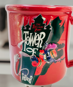 Disney Tower of Terror mug styled in a kitchen setting