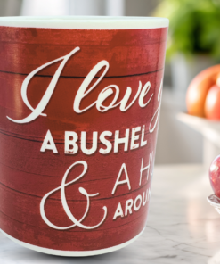 Bushel And Peck Love Mug cozy kitchen scene