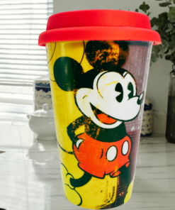 Disney Jerry Leigh Mickey Travel Mug styled in modern kitchen setting