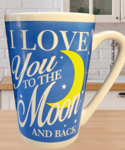 Love You To The Moon Latte Mug cozy kitchen scene
