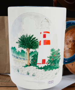 Disney Casey Jones lighthouse mug styled in a coastal kitchen