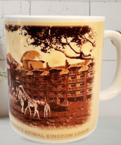 Disney Animal Kingdom Lodge mug front view sepia resort artwork