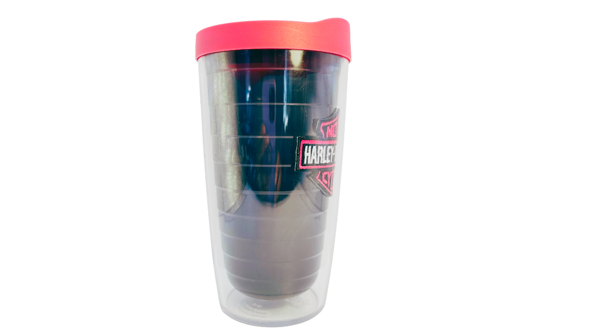 Harley-Davidson Pink Patch Tervis Tumbler 16 oz left side view