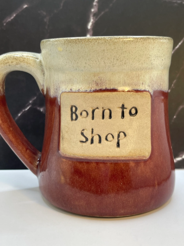 The Born To Shop Jumbo Stoneware Mug is the perfect #cupofmood and ultimate companion for your coffee, tea, or favorite shopping marathon fuel!