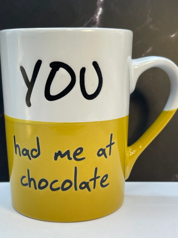 
The Had Me Chocolate Jumbo Mug declares your devotion to all things sweet and cocoa-filled! It’s the perfect #cupofmood for chocolate lovers!