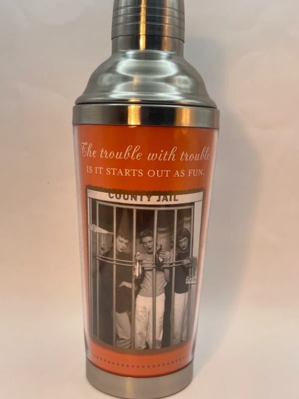 Introducing the Trouble Starts Cocktail Shaker!   It’s the perfect #cupofmood where mischief meets mixology featuring a bold design with a playful twist.