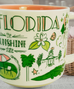 Starbucks Florida Sunshine State mug styled in kitchen setting