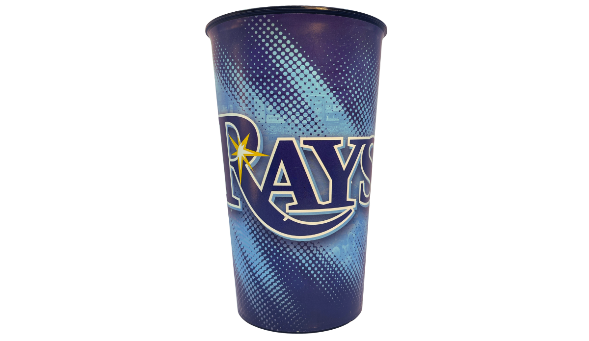 Tampa Bay Rays stadium cup bold logo blue halftone design MLB souvenir cup