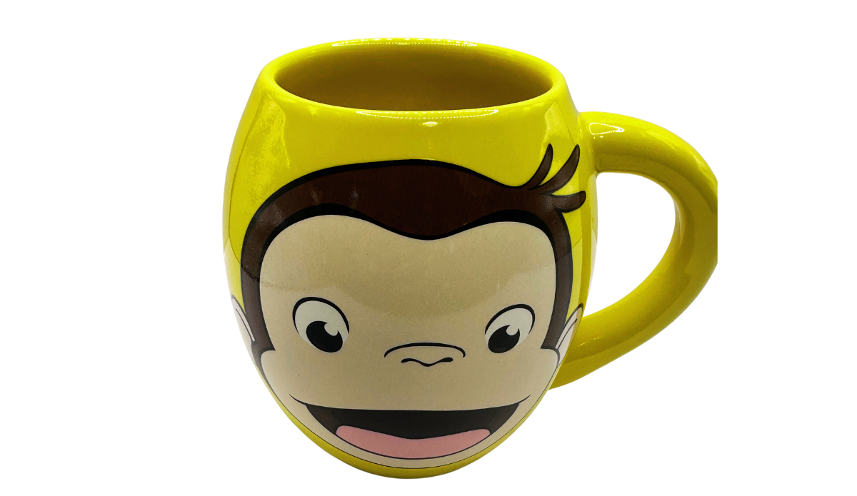 Curious George Yellow Oval Mug top view open rim