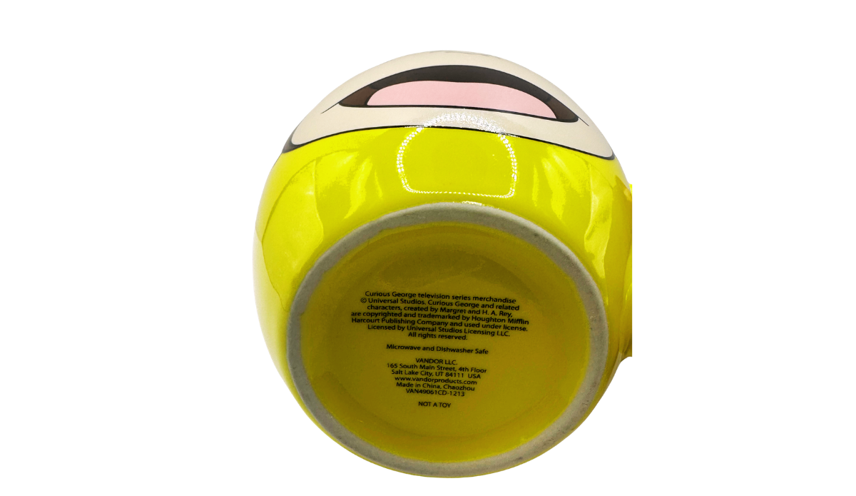 Curious George Yellow Oval Mug bottom stamp Vandor branding