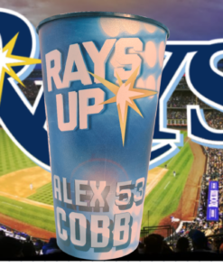 Tampa Bay Rays Alex Cobb Rays Up stadium cup displayed in baseball game setting with stadium background