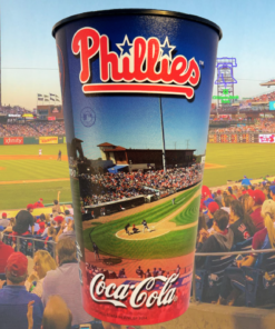 Philadelphia Phillies stadium souvenir cup in baseball stadium crowd setting game day atmosphere