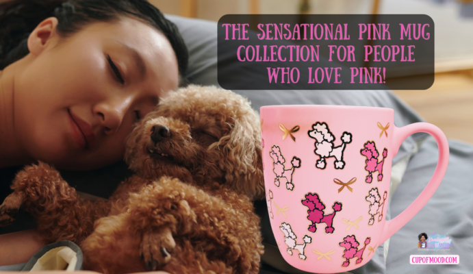 pink poodle mug dog lover pink coffee cup cute pink mugs animal mug