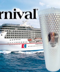 Carnival Cruise Line silver studded tumbler cruise ship souvenir cup