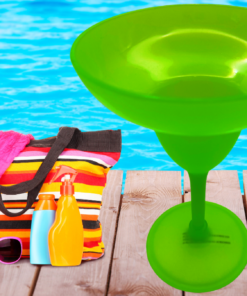 neon green margarita glass styled poolside for summer cocktails