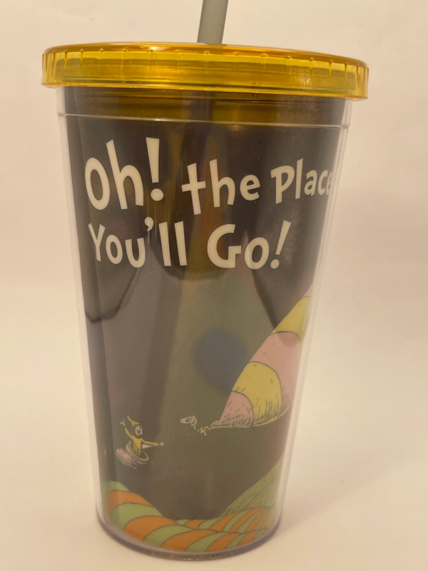 Step into a world of whimsy and wonder with the Seuss Places Go Black Tumbler!  It’s the perfect #cupofmood and delightful addition.