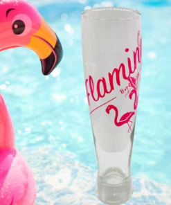flamingo pilsner glass poolside tropical wraparound flamingo design