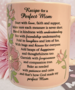 recipe for a perfect mom mug styled mothers day gift pink floral mug with flowers