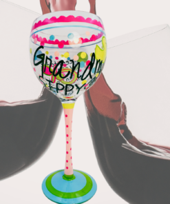 grandma sippy cup wine glass with red wine being poured showcasing celebratory gift idea for new grandma