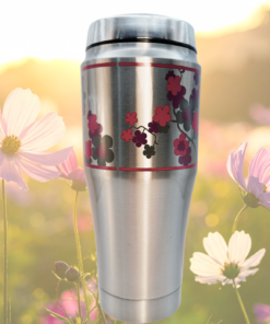 thermos floral travel mug lifestyle flowers outdoor aesthetic stainless steel mug
