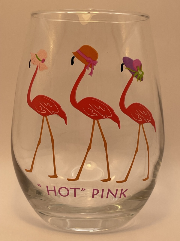This Flamingos In Hats Wineglass is the perfect #cupofmood for Flamingo Lovers. Anyone who loves flamingos and wine will adore this stemless Wineglass with Three Flamingos In Hats.