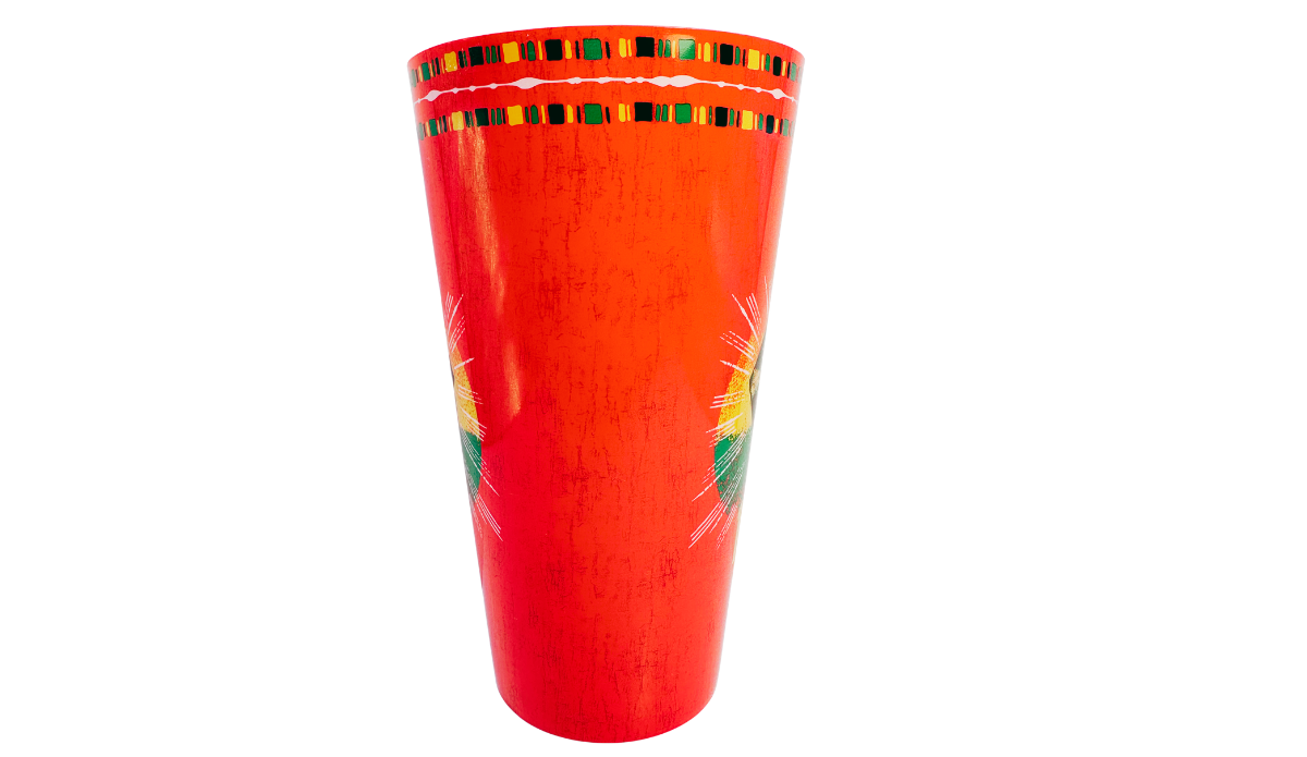 1865 Juneteenth red acrylic tumbler centered side panel view