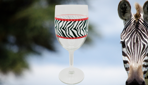 Zebra Print Wine Glass | Happy Mood | CupofMood