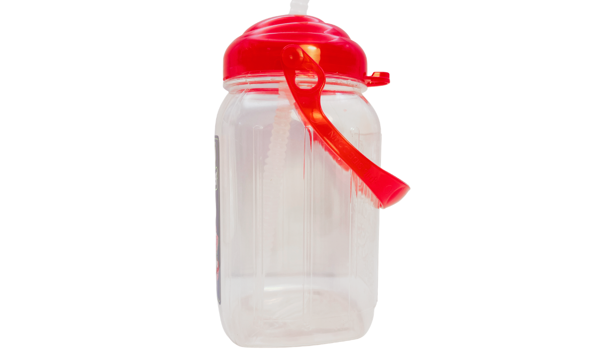 Jolly Rancher Drink Jug With Straw right side profile with red handle